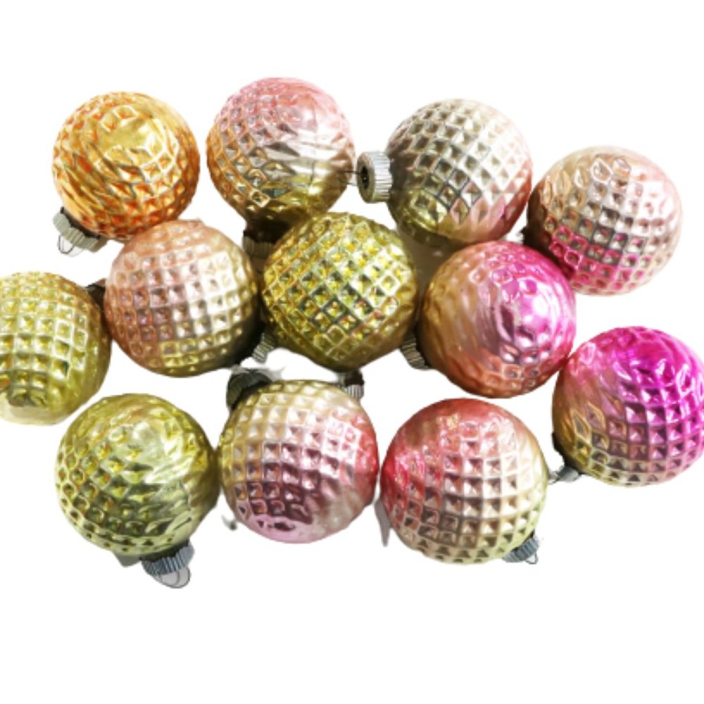 Shiny Brite Ombre Gold & Pink Ornaments